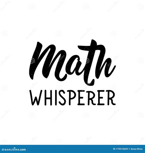 Math Whisperer Vector Illustration Lettering Ink Illustration Stock