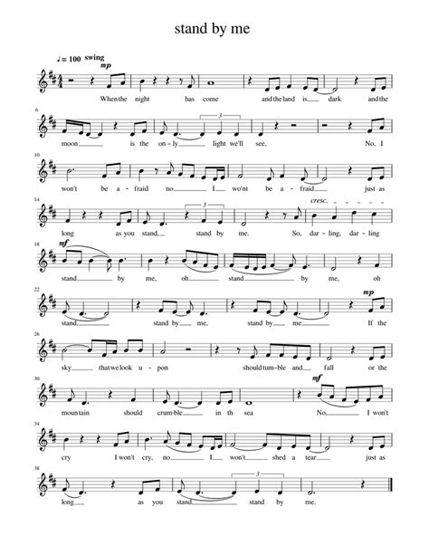Stand By Me Sheet Music For Piano Solo