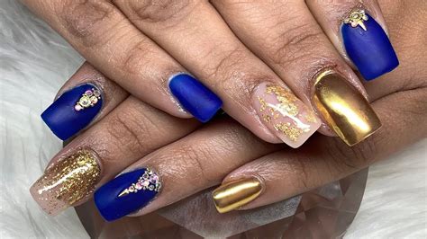 Royal Blue And Gold Nail Designs Design Talk