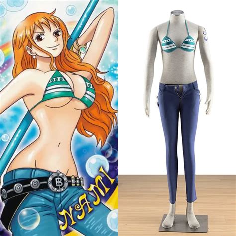 sex cosplay clothing for nami one piece nami costume bra and jeans female cosplay costume free