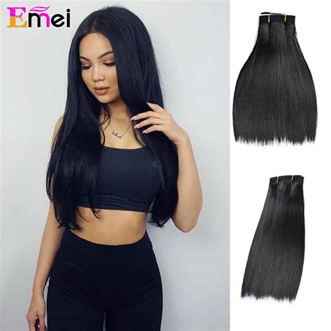 Straight Weave Bundles 10 Freetress Crochet Braids Yaky Straight Synthetic Hair Weave Crochet