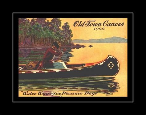 Vintage Old Town Canoe 1922 Catalog Cover Poster Canoe Wall Decor