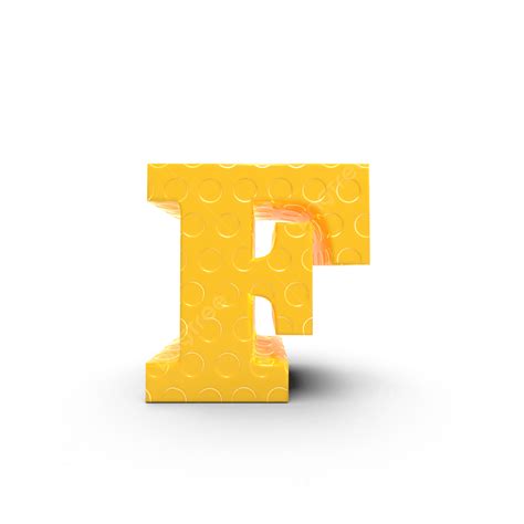 Letra F De Renderização 3d Amarela Png Alfabeto 3d Render Imagem