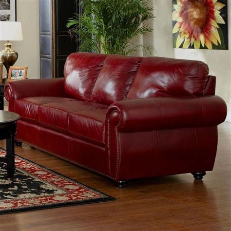 Red Leather Living Room Furniture Livingroomsone