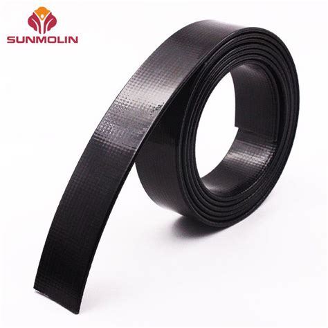 Black Glossy Tpu Plastic Coated Webbing Strap For Pet Collar Outdoor