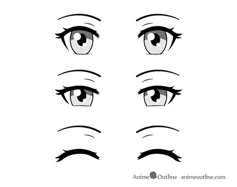 How To Draw Closed Closing And Squinted Anime Eyes Animeoutline Anime