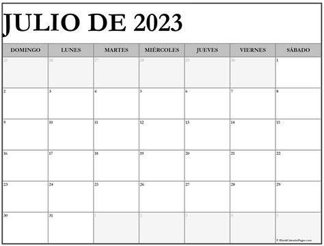 Julio De 2023 Calendario Gratis Calendario Julio
