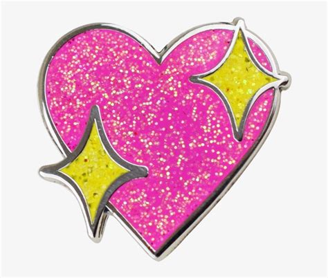 Sparkle Heart Emoji Pin Heart Emoji Png Sparkle Free Transparent