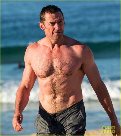 Hugh Jackman Goes Shirtless Bares Ripped Body At The Beach Photo 3735388 Hugh Jackman