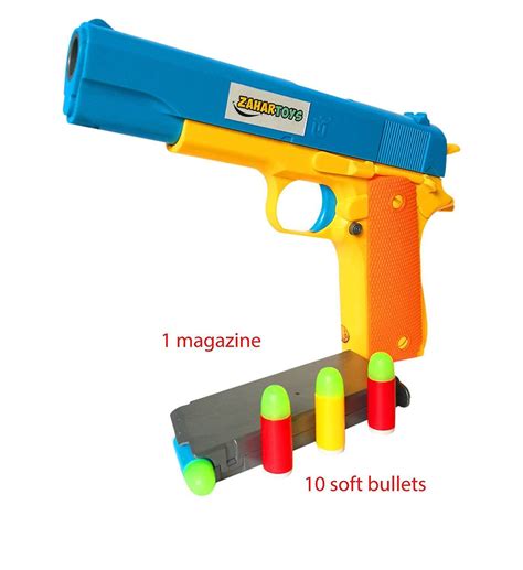 Zahar Toys Realistic Colt Toy Gun With Colorful Soft Bullets