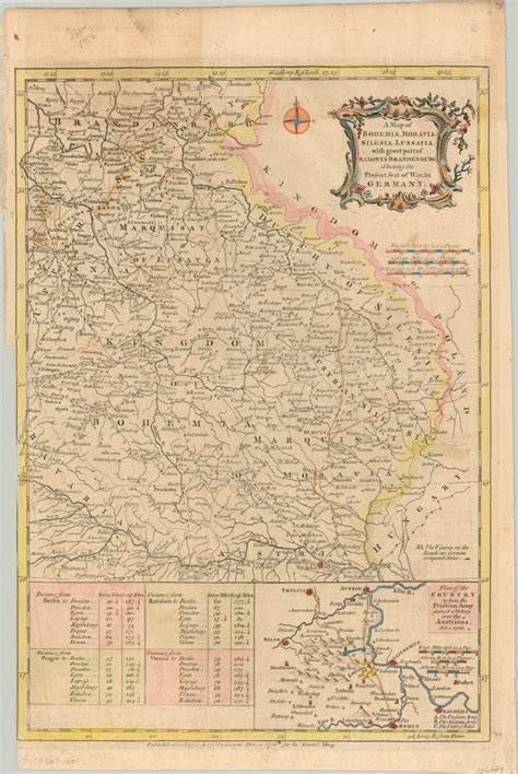 A Map Of Bohemia Moravia Silesia Lusatia With Great Part Of Saxony