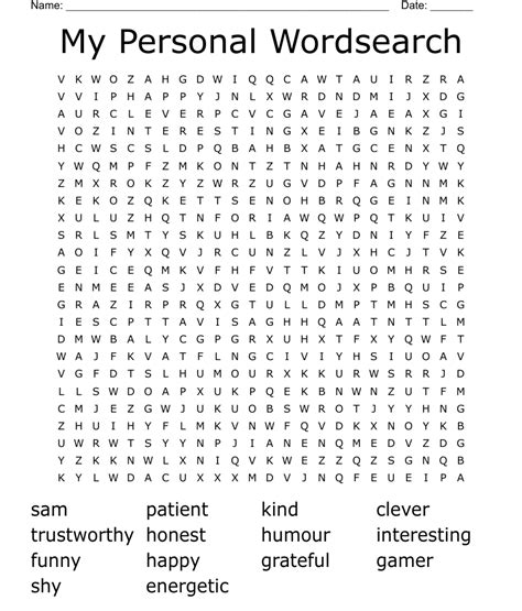 My Personal Wordsearch Wordmint