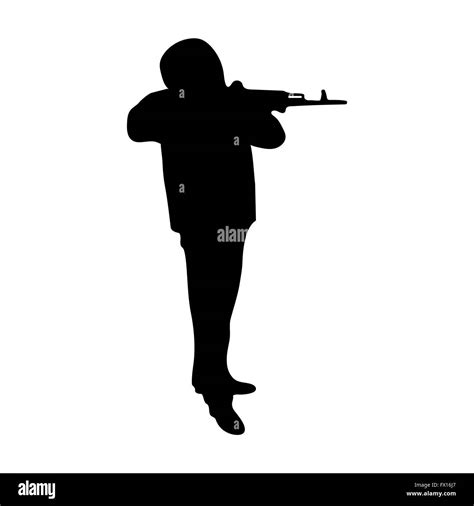 Silhouette Of A Man With A Gun Stock Vector Image And Art Alamy