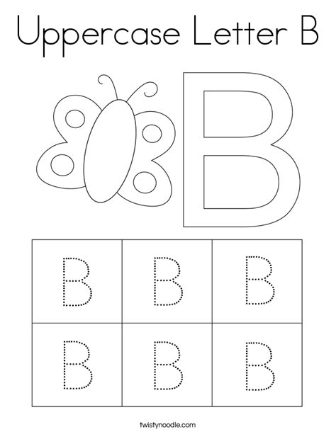 Uppercase Letter B Coloring Page Twisty Noodle