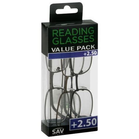 sav eyewear 2 50 value pack reading glasses 3 pk harris teeter