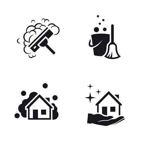 House Cleaning Services Vector Logo Black Icon On A White Background