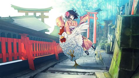 Riding The Rooster Rooster Girl Chicken Anime Manga Funny Year