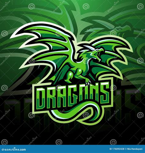 Design Du Logo De La Mascotte De Dragon Esport Illustration De Vecteur