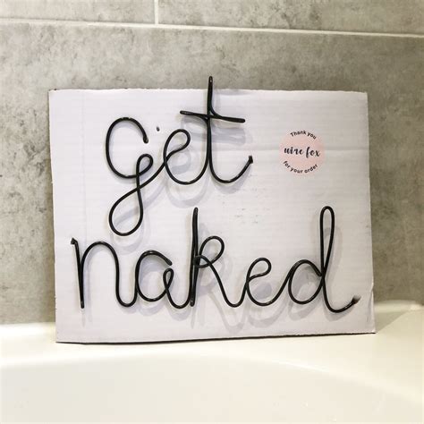 Get Naked Quote Wire Words Wire Word Wall Art Bathroom Etsy