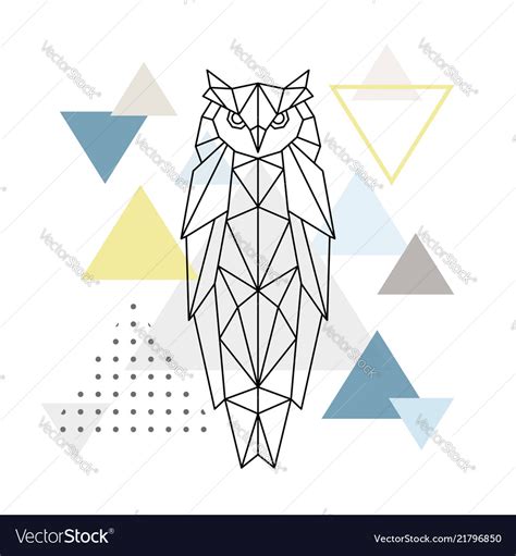 Polygonal Owl On Abstract Background Royalty Free Vector