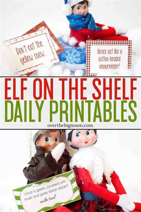 Elf On The Shelf Printables And Ideas Over The Big Moon