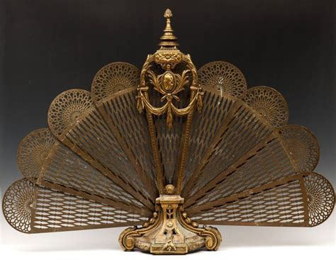 761 Victorian Brass Fan Shaped Fireplace Screen Jun 25 2011