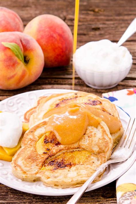 Peach Pancakes With Peach Maple Syrup Magnolia Days