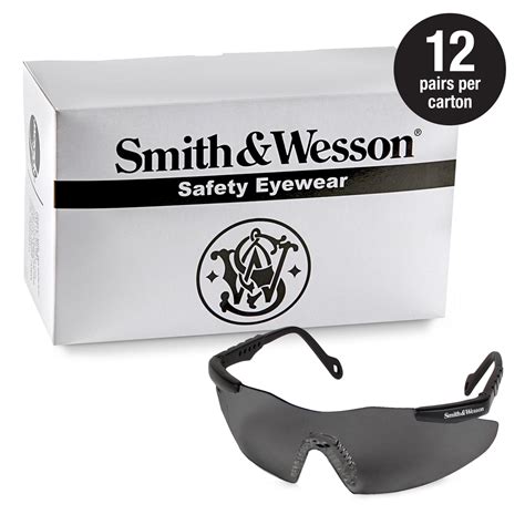 smith and wesson® safety glasses 19823 magnum 3g safety eyewear smoke lenses with black frame