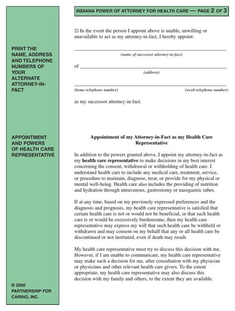 Free Printable Power Of Attorney Form Indiana