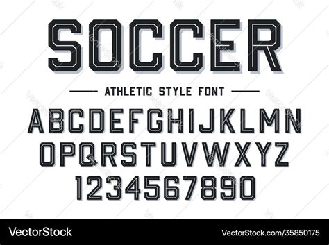 Athletic Style Font Football Soccer Style Font Vector Image