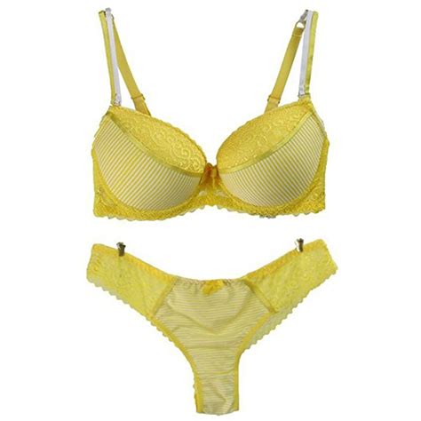 New Design Cute Yellow Beautiful Girl Hot Sex Sexy Bra And Panty Set