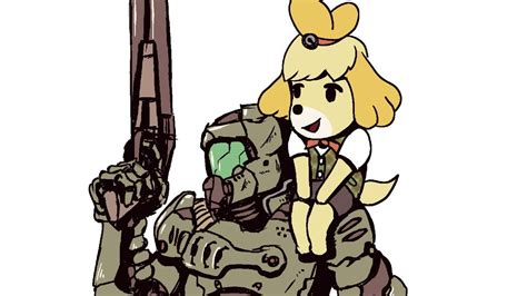 Random Doomguy And Isabelle Are Fast Becoming 2020 S Most Wholesome Duo Nintendo Life