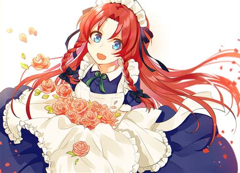 touhou hong meiling redhead long hair maid outfit anime hd wallpaper peakpx