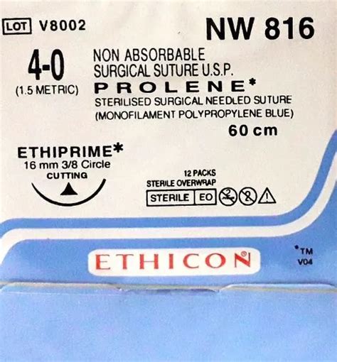 Ethicon Prolene Sutures Usp 4 0 38 Circle Cutting Ethiprime Nw816