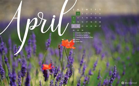 April 2019 Free Desktop Calendarwallpaper From Marmalead