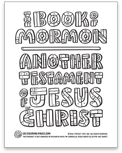 Book Of Mormon Reading Chart Lds Coloring Pages