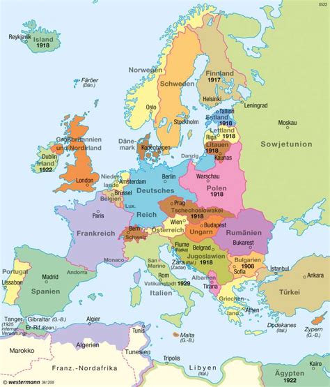 Bitte beachten sie, dass nach iso 8601 die erste bzw. Diercke Weltatlas - Kartenansicht - Europa - 1937 - 978-3 ...