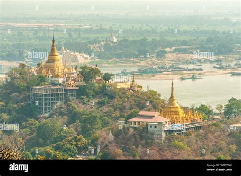 Aerial View From The Sagaing Hill In Mandalay Myanmar Stock Photo Alamy