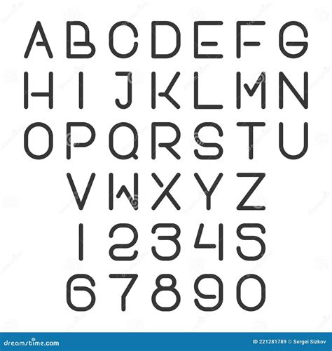 Futurystyczna Czcionka Alfabetu Cienkie Litery I Cyfry Abc Wektor