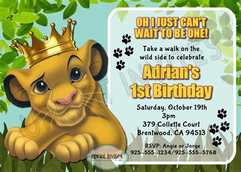Lion King Birthday Invitations Ideas Make It Invitation Lion King