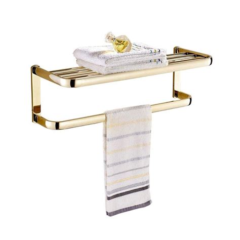 Gold Bath Towel Holder Shelf Wall Mounted Towel Rack Buy Towel Rack