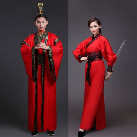 chinese-style-couple-clothing-blue-black-hanfu-christmas-red-stage