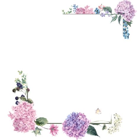 Download Flower Bouquet Blossom Purple Design Floral Borders Hq Png