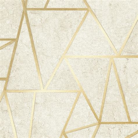 I Love Wallpaper Metro Geometric Apex Wallpaper Neutral Gold