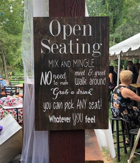 Open Seating Wedding Sign 11x15 Rustic Wooden Etsy In 2021 Open