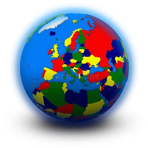 Europe On Political Globe With Flags Stock Illustration Illustration