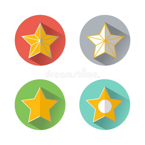 Set Of Stars Icons In Flat Style Stock Vector Illustration Of Line