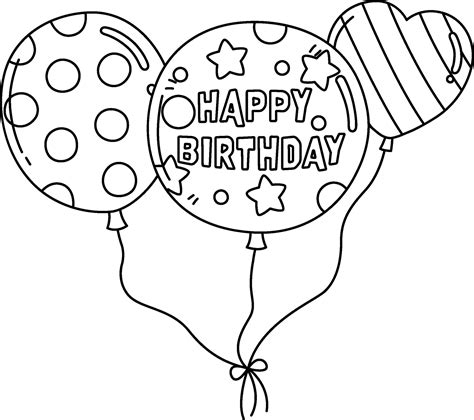 Happy Birthday Balloon Coloring Pages