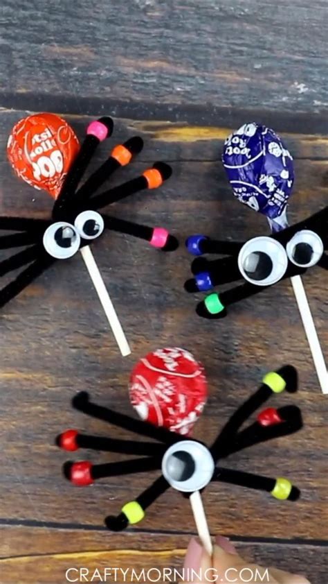 Sucker Spider Treats Halloween Candy Treats For Kids To Make Or Hand