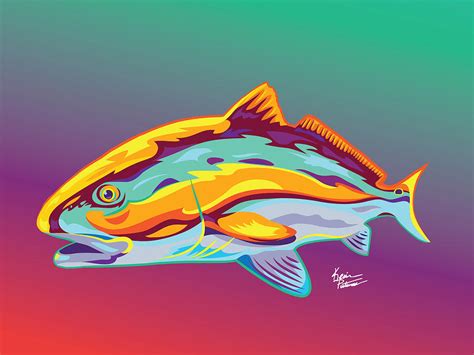 Redfish Pop Art Colors Digital Art By Kevin Putman Fine Art America
